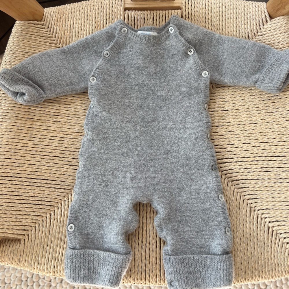 Jacadi Grey Sweater Onesie 0-3